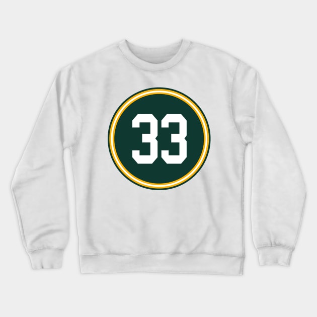 Aaron Jones Number 33 Jersey Green Bay Packers Inspired Crewneck Sweatshirt by naesha stores